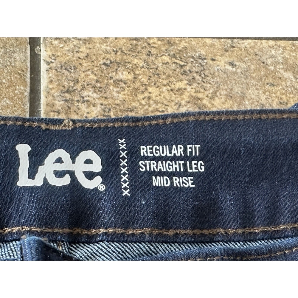Womens Size 26W Lee Mid Rise Straight Leg Blue Denim Jeans Regular Fit - Picture 6 of 8